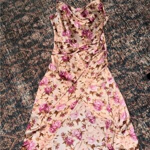 Zara Floral Pink and Cream Dress